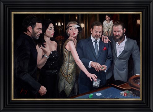 Diamond Roulette by Vincent Kamp - Framed Stretch Canvas